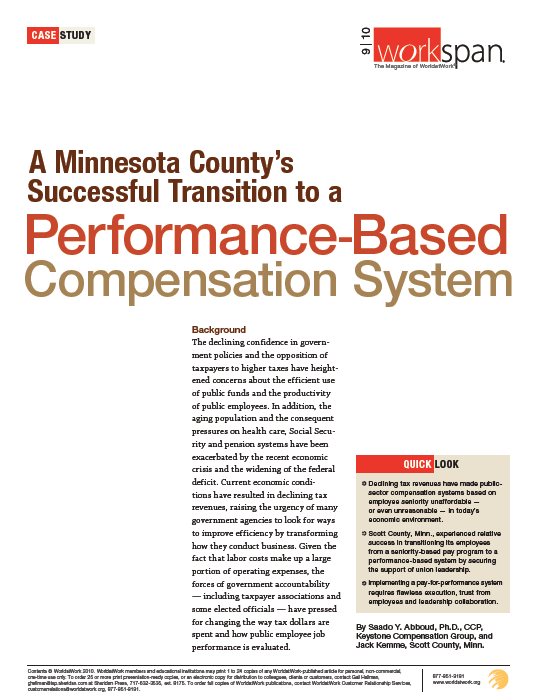 A Minnesota County’s Successful Transition to a Performance-Based Compensation System
